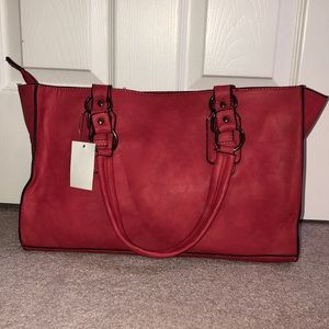 Red Faux Leather Purse